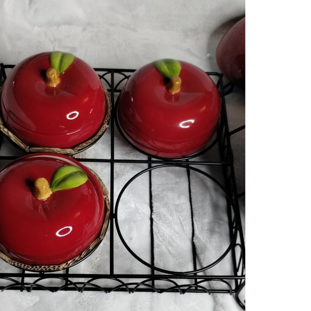 New‎ Temptations presentable Big Apple 3QT Tureen Set w/Wire Rack+4 Lidded Bowls - Picture 10 of 16